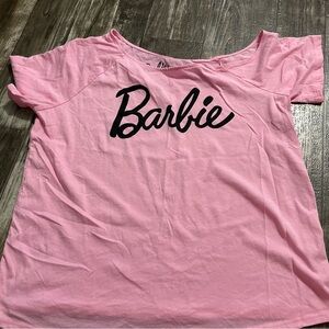 Torrid size 1 off shoulder Barbie shirt